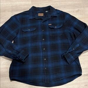 Orvis Men's Blue Plaid Flannel Classic Collection